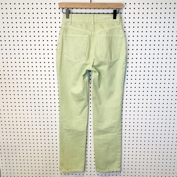 ASOS design | Mid Rise '90's' Straight Leg Jeans in Lime Sz. 25 - Picture 3 of 10